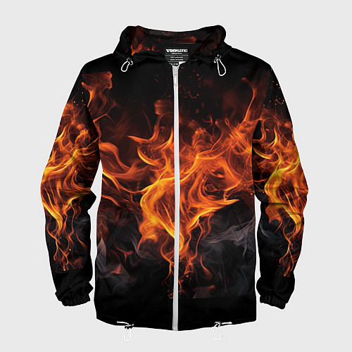 Мужская ветровка Огонь и дым / 3D-Белый – фото 1