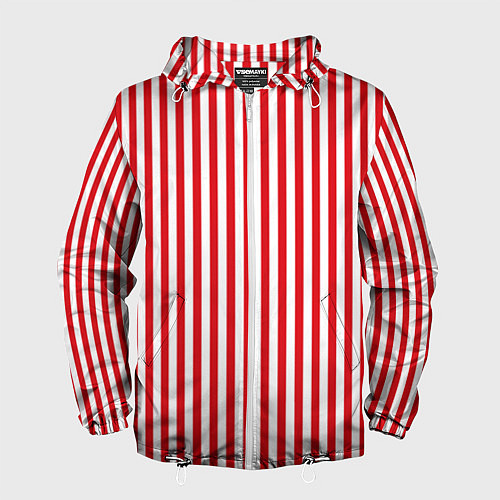 Мужская ветровка Красная полоса / 3D-Белый – фото 1