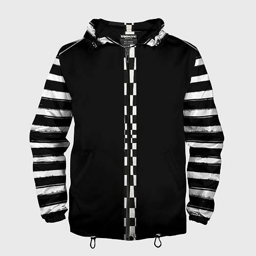 Мужская ветровка Иллюзия заполненного пространства черный клетка и / 3D-Черный – фото 1