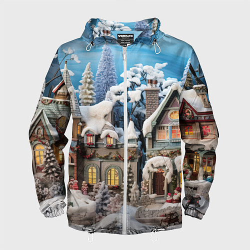 Мужская ветровка Северное сияние торжества / 3D-Белый – фото 1