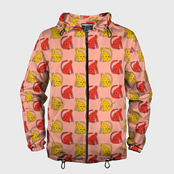 Ветровка с капюшоном мужская Забавные леопарды, цвет: 3D-черный