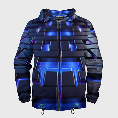 Мужская ветровка Плиты абстракции / 3D-Черный – фото 1