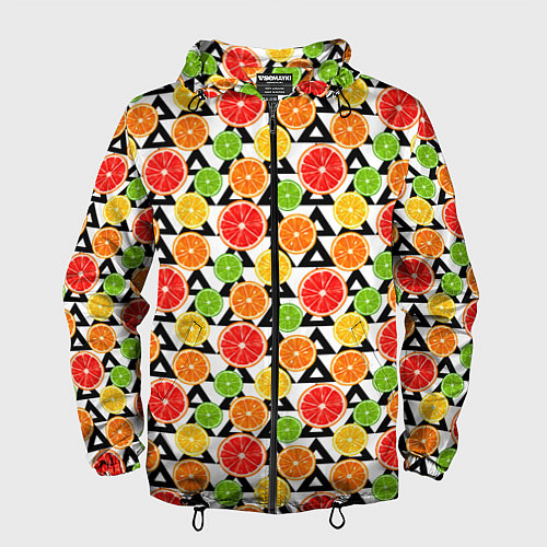 Мужская ветровка Citrus pattern / 3D-Черный – фото 1