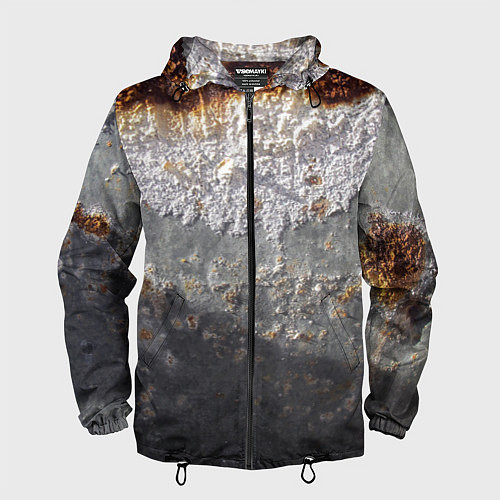 Мужская ветровка Коррозия металла гранж текстура / 3D-Черный – фото 1