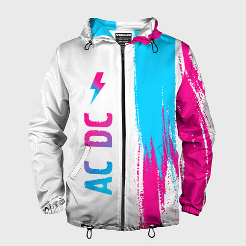 Мужская ветровка AC DC neon gradient style по-вертикали / 3D-Черный – фото 1