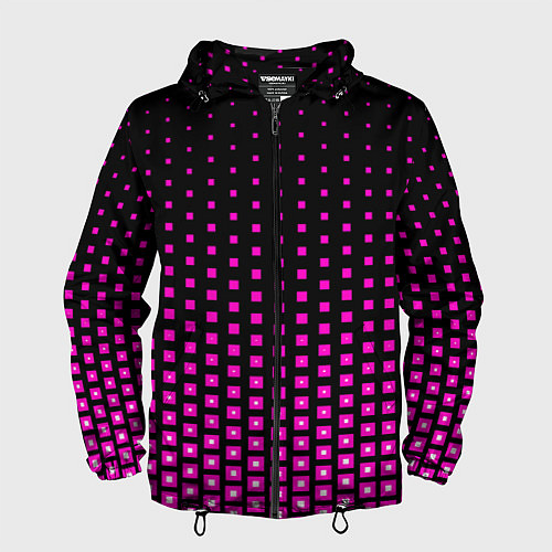 Мужская ветровка Розовые квадраты / 3D-Черный – фото 1