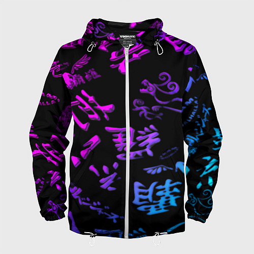 Мужская ветровка Tokyos Revenge neon logo / 3D-Белый – фото 1