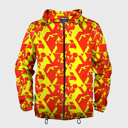 Мужская ветровка Красные фигуры на жёлтом фоне / 3D-Черный – фото 1