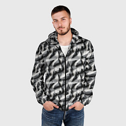 Ветровка с капюшоном мужская Камни, цвет: 3D-черный — фото 2