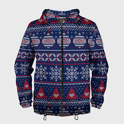 Мужская ветровка New Years sweater / 3D-Черный – фото 1