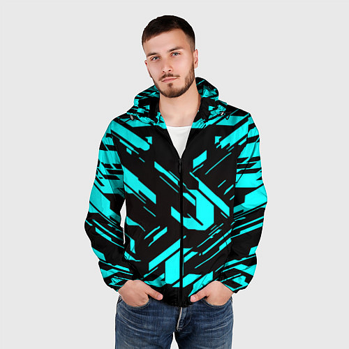 Мужская ветровка Айзек стиль неоновый броня / 3D-Черный – фото 3
