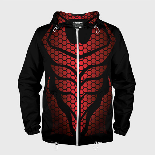 Мужская ветровка Доспехи с красным отливом / 3D-Белый – фото 1