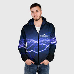 Ветровка с капюшоном мужская Counter Strike - lightning, цвет: 3D-черный — фото 2