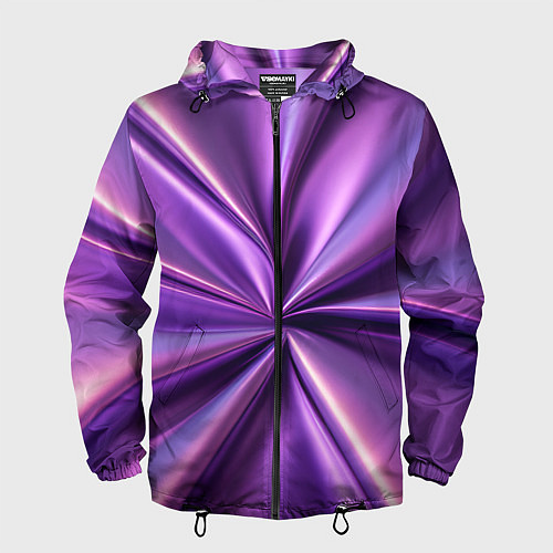 Мужская ветровка Металлический фиолетовый атлас ткань / 3D-Черный – фото 1