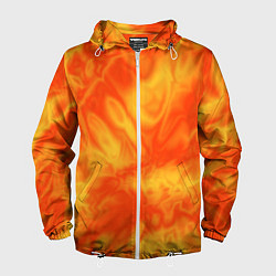 Ветровка с капюшоном мужская Солнечный огонь абстракция, цвет: 3D-белый
