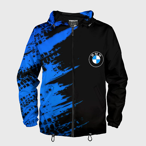 Мужская ветровка BMW краски синие / 3D-Черный – фото 1
