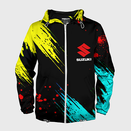 Мужская ветровка Suzuki краски абстрактные / 3D-Белый – фото 1