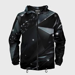 Ветровка с капюшоном мужская Black luxury abstract, цвет: 3D-черный