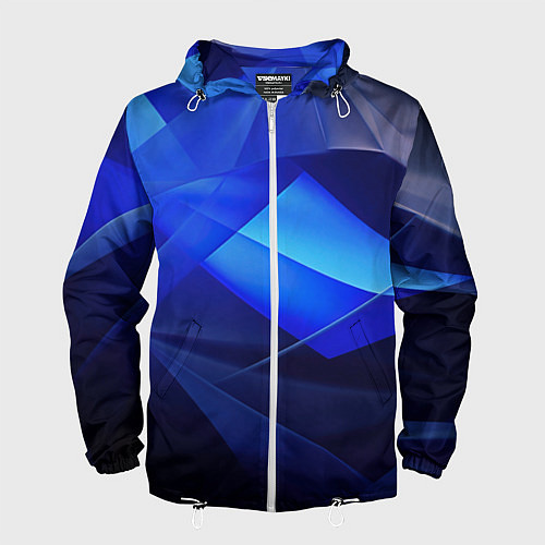 Мужская ветровка Черно-синий абстрактный фон / 3D-Белый – фото 1