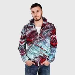 Ветровка с капюшоном мужская Лёд и кровь, цвет: 3D-белый — фото 2