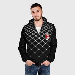 Ветровка с капюшоном мужская Милан футбольный клуб, цвет: 3D-черный — фото 2