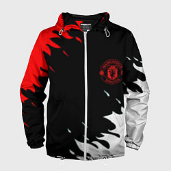 Ветровка с капюшоном мужская Manchester United flame fc, цвет: 3D-белый