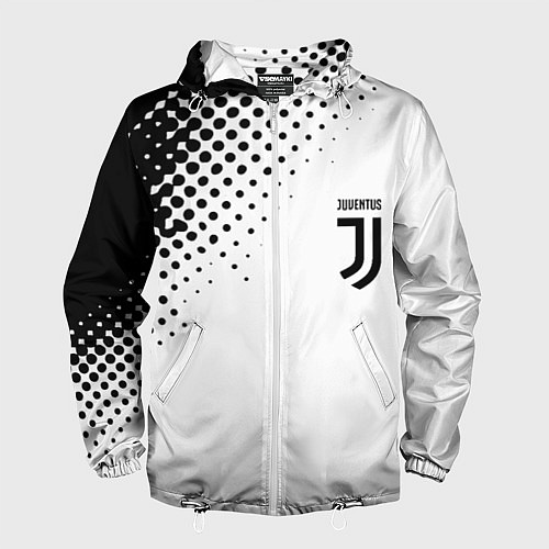 Мужская ветровка Juventus sport black geometry / 3D-Белый – фото 1