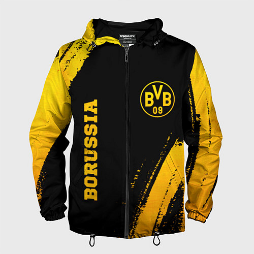 Мужская ветровка Borussia - gold gradient вертикально / 3D-Черный – фото 1