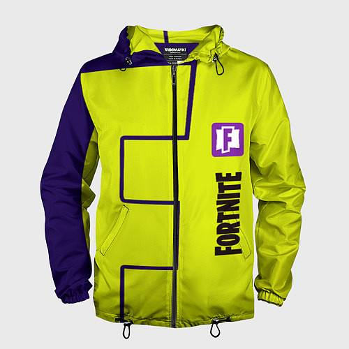 Мужская ветровка Fortnite logo yellow game / 3D-Черный – фото 1