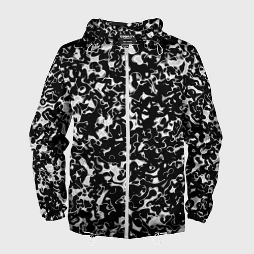 Мужская ветровка Черный жидкий металл / 3D-Белый – фото 1
