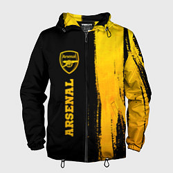 Ветровка с капюшоном мужская Arsenal - gold gradient по-вертикали, цвет: 3D-черный