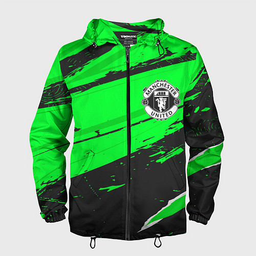 Мужская ветровка Manchester United sport green / 3D-Черный – фото 1