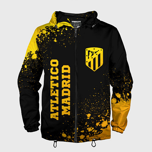 Мужская ветровка Atletico Madrid - gold gradient вертикально / 3D-Черный – фото 1