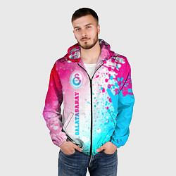 Ветровка с капюшоном мужская Galatasaray neon gradient style по-вертикали, цвет: 3D-черный — фото 2