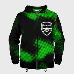 Ветровка с капюшоном мужская Arsenal sport halftone, цвет: 3D-черный