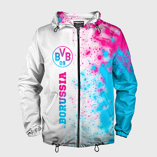 Мужская ветровка Borussia neon gradient style по-вертикали / 3D-Черный – фото 1