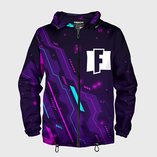 Мужская ветровка Fortnite neon gaming / 3D-Черный – фото 1