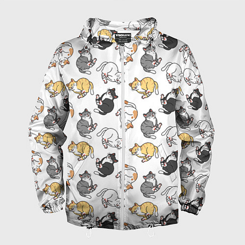 Мужская ветровка Kitty pattern / 3D-Белый – фото 1