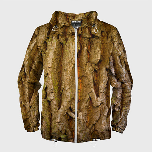Мужская ветровка Кора дерева текстура / 3D-Белый – фото 1