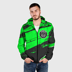 Ветровка с капюшоном мужская PSG sport green, цвет: 3D-черный — фото 2