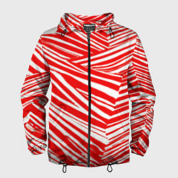 Ветровка с капюшоном мужская Упавшая полоска, цвет: 3D-черный