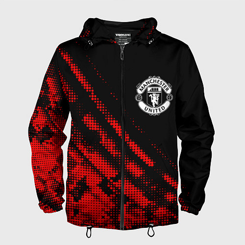 Мужская ветровка Manchester United sport grunge / 3D-Черный – фото 1