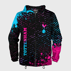 Ветровка с капюшоном мужская Tottenham - neon gradient вертикально, цвет: 3D-черный