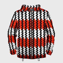 Мужская ветровка Вертикальные красно-белые полосы