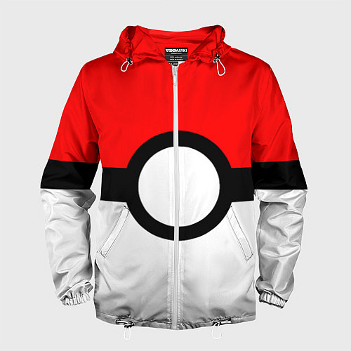 Мужская ветровка Pokeball texture / 3D-Белый – фото 1