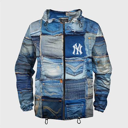 Мужская ветровка Patchwork - New York yankees baseball team / 3D-Черный – фото 1