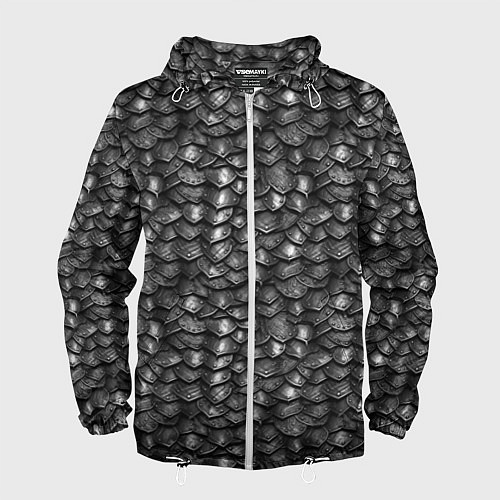 Мужская ветровка Железная броня текстура / 3D-Белый – фото 1