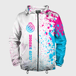 Мужская ветровка Club Brugge neon gradient style по-вертикали