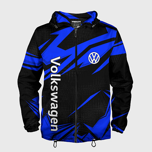 Мужская ветровка Volkswagen - blue stripes / 3D-Черный – фото 1