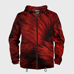Ветровка с капюшоном мужская Красная шерсть, цвет: 3D-черный